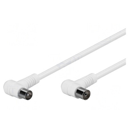 Cablu Coaxial 75Ω 1,5m Alb Dublu Ecranat | Electronic-mag.ro | Componente Electronice