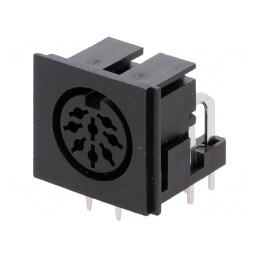 Soclu DIN mamă 8 pini unghi 90° PCB THT 24V 4A | Electronic-mag.ro | Componente Electronice