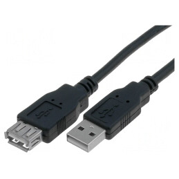 Cablu USB 2.0 A-A 3m Negru | Electronic-mag.ro | Componente Electronice