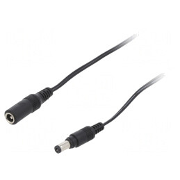 Cablu Alimentare DC 5,5/2,1 mm Negru 2x0,5mm2