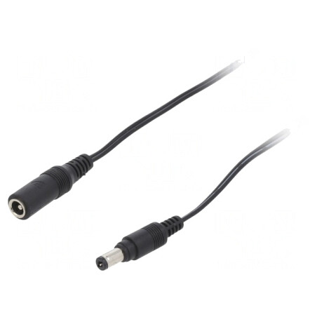 Cablu Alimentare DC 5,5/2,1 mm Negru 2x0,5mm2 | Electronic-mag.ro | Componente Electronice