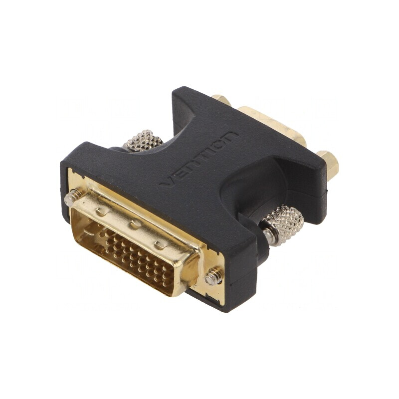 Adaptor D-Sub 15 pini la DVI-I 24+5 Negru | Electronic-mag.ro | Componente Electronice