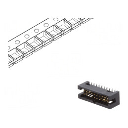 Soclu pini Minitek127 vertical 20 pini 1,27mm