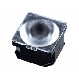 Lentilă LED Pătrată Transparentă 15-34° Neagră | Electronic-mag.ro | Componente Electronice