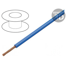 Cablu; FLRY-B; 1x2,5mm2; litat; Cu; PVC; albastru; 60V; Clasa: 5; 3mm