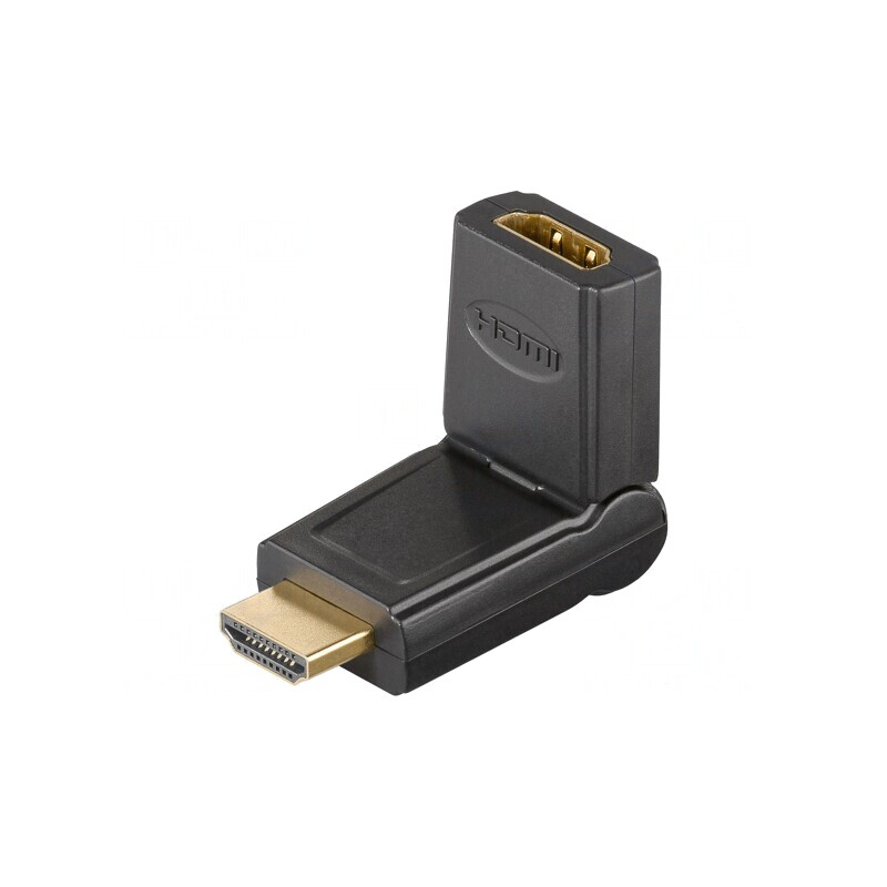 Adaptor HDMI 180° Soclu-Mufă Neagră | Electronic-mag.ro | Componente Electronice