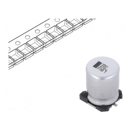 Condensator Electrolitic SMD 470uF 35V 12.5x12.5x16mm ±20% | Electronic-mag.ro | Componente Electronice