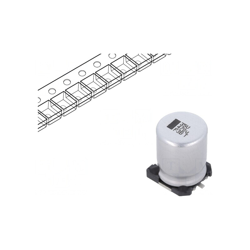 Condensator Electrolitic SMD 470uF 35V 12.5x12.5x16mm ±20% | Electronic-mag.ro | Componente Electronice