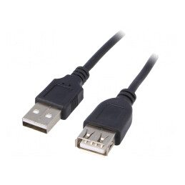 Cablu USB 2.0 A-A Negru 3m | Electronic-mag.ro | Componente Electronice
