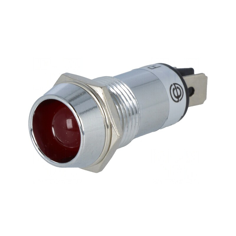 "Lampă de Control LED Roșie 12VDC IP40 Alamă" | Electronic-mag.ro | Componente Electronice