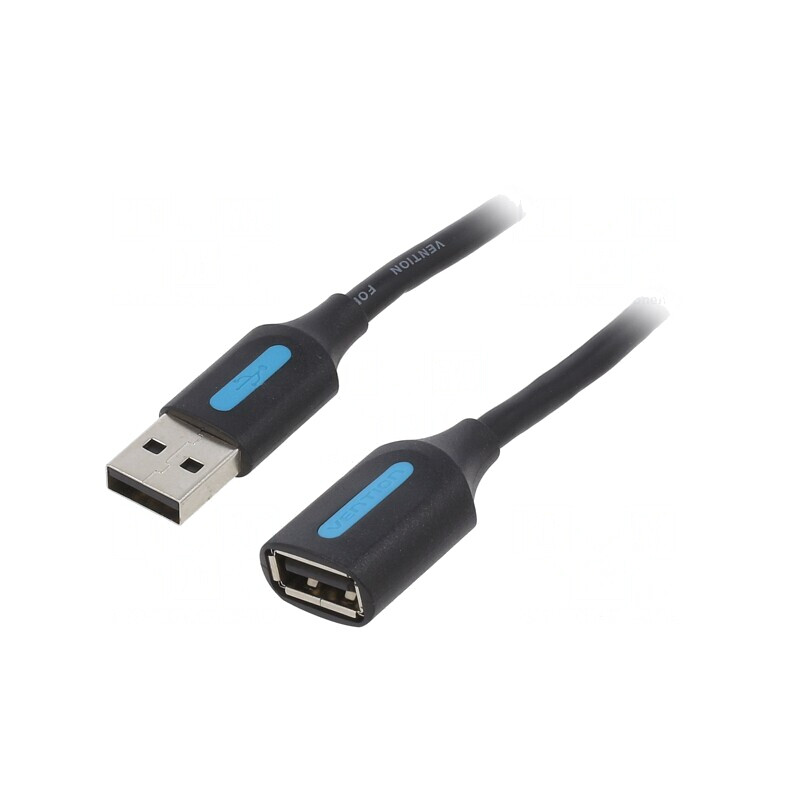 Cablu USB 2.0 USB A-A 2m Negru | Electronic-mag.ro | Componente Electronice