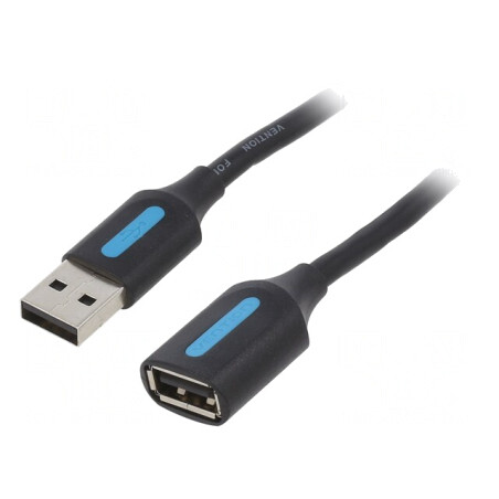 Cablu USB 2.0 USB A-A 2m Negru | Electronic-mag.ro | Componente Electronice