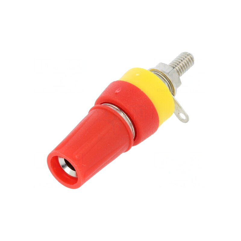 Soclu Banană 4mm 15A Roșu pentru Panou | Electronic-mag.ro | Componente Electronice