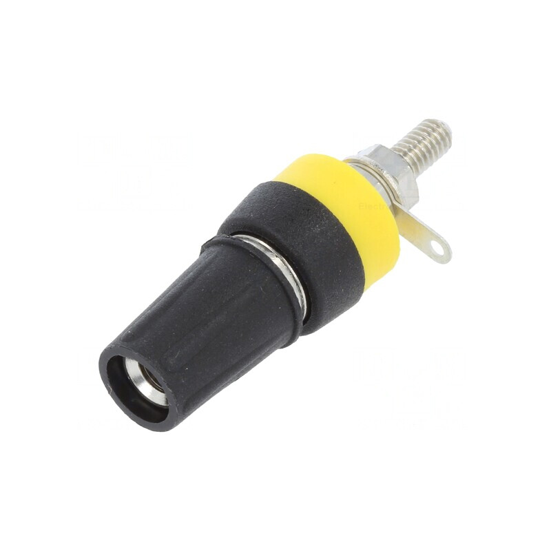 Soclu banană 4mm 15A negru pentru panou | Electronic-mag.ro | Componente Electronice