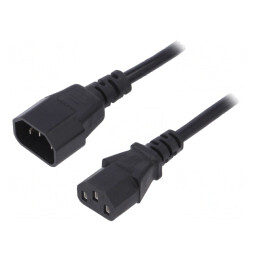 Cablu Alimentare 1,8m IEC C13-C14 Negru 10A | Electronic-mag.ro | Componente Electronice