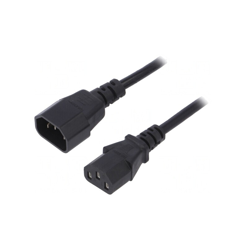 Cablu Alimentare 1,8m IEC C13-C14 Negru 10A | Electronic-mag.ro | Componente Electronice