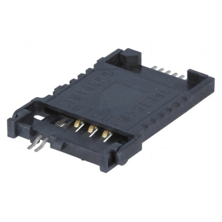 Conector pentru carduri SIM SMT 6 PIN 3mm 100mΩ | Electronic-mag.ro | Componente Electronice