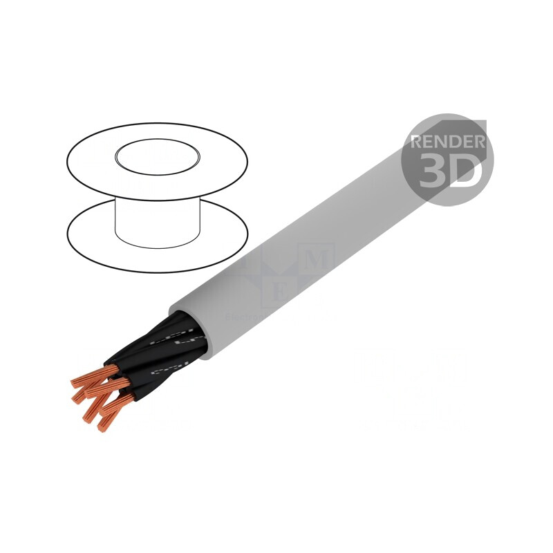 Cablu Neecranat 6x0,75mm2 300V 500V Gri | Electronic-mag.ro | Componente Electronice