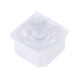 Lentilă LED pătrată transparentă 45° 12,55mm