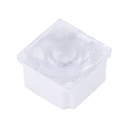 Lentilă LED pătrată transparentă 45° 12,55mm | Electronic-mag.ro | Componente Electronice