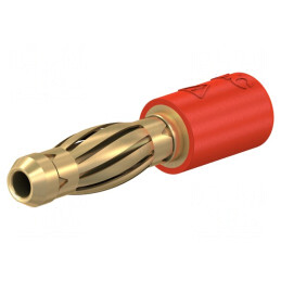 Adaptor Banană 4mm Roșu Neizolat Aurit 25A 30VAC 60VDC