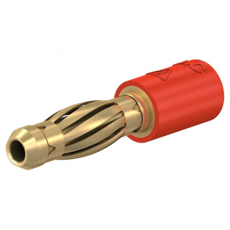 Adaptor Banană 4mm Roșu Neizolat Aurit 25A 30VAC 60VDC | Electronic-mag.ro | Componente Electronice