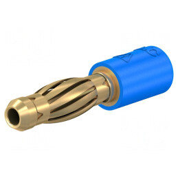 Adaptor Banană Albastru 4mm 25A Aurit Neizolat | Electronic-mag.ro | Componente Electronice