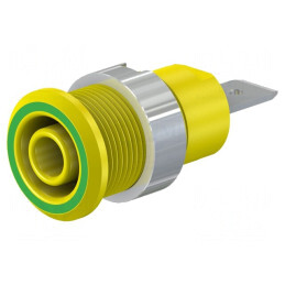 Soclu Banană 4mm 32A 1kV Galben-Verde | Electronic-mag.ro | Componente Electronice