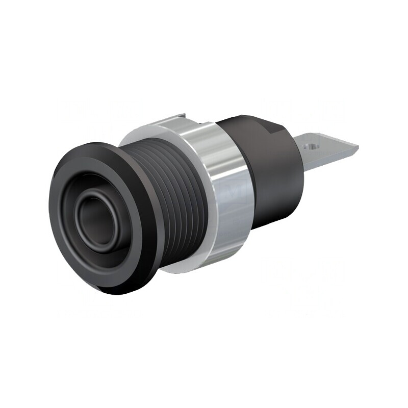 Soclu Banană 4mm 32A 1kV Negru Nichelat | Electronic-mag.ro | Componente Electronice
