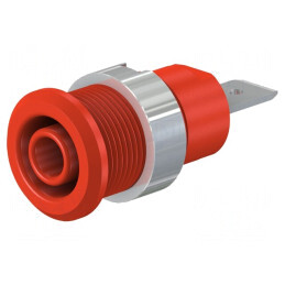 Soclu Banană Roșu 4mm 32A 1kV | Electronic-mag.ro | Componente Electronice