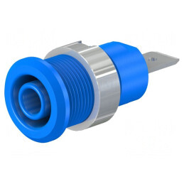 Soclu banană 4mm 32A 1kV albastru nichelat | Electronic-mag.ro | Componente Electronice