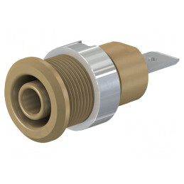 Soclu Banană 4mm 32A 1kV Maro Nichelat Alamă | Electronic-mag.ro | Componente Electronice