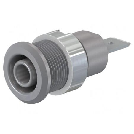 Soclu Banană 4mm 32A 1kV Gri Nichelat | Electronic-mag.ro | Componente Electronice