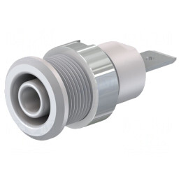 Soclu Banană 4mm Alb 32A 1kV Nichelat Alamă | Electronic-mag.ro | Componente Electronice