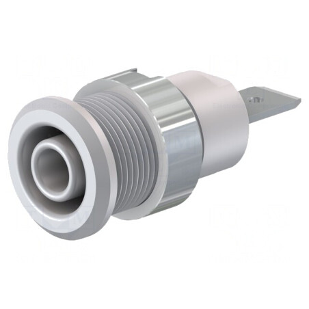 Soclu Banană 4mm Alb 32A 1kV Nichelat Alamă | Electronic-mag.ro | Componente Electronice