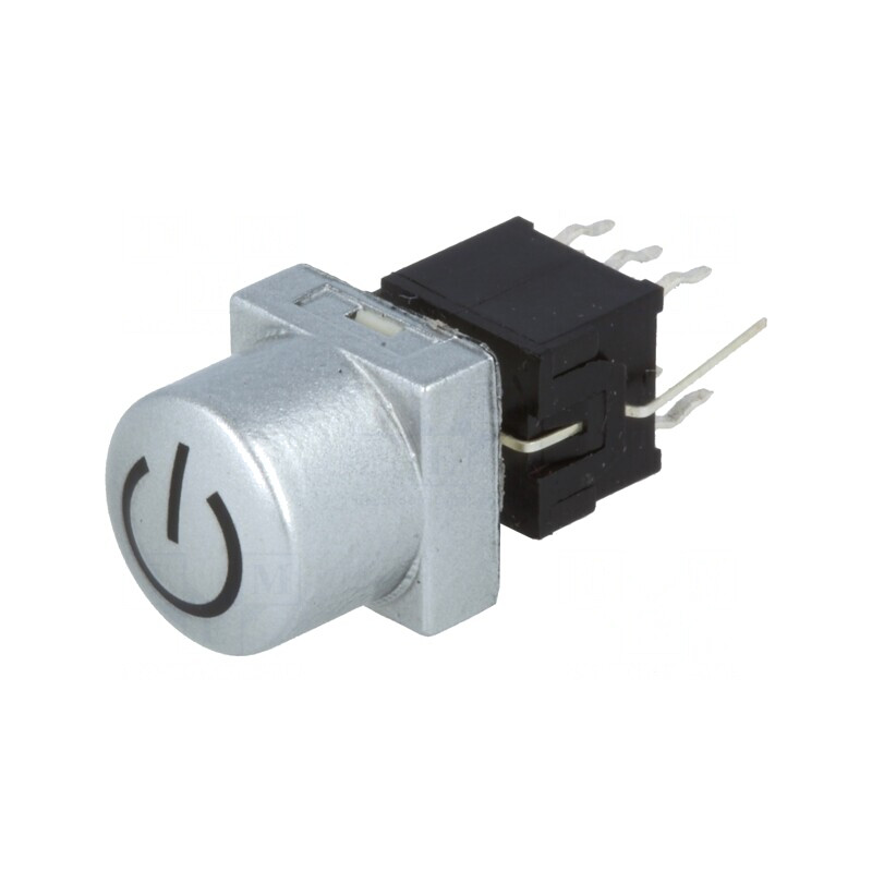 Comutator Tastatură POWER DPDT Argintiu cu LED 0.1A/30VDC | Electronic-mag.ro | Componente Electronice