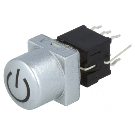 Comutator Tastatură POWER DPDT Argintiu cu LED 0.1A/30VDC | Electronic-mag.ro | Componente Electronice