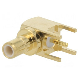 Soclu SMB Mamă 90° THT PCB PTFE Aurit | Electronic-mag.ro | Componente Electronice