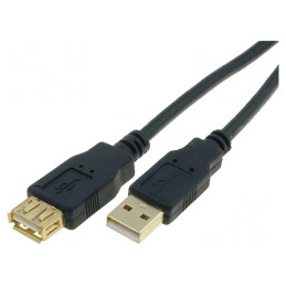 Cablu USB 2.0 A-A 1,8m Negru | Electronic-mag.ro | Componente Electronice