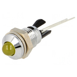 Lampa LED convex galbenă Ø8mm pentru PCB | Electronic-mag.ro | Componente Electronice