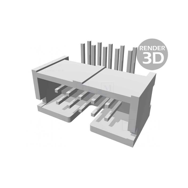 Conector IDC Tată 10 Pini 90° THT Aurit 2.54mm Negru | Electronic-mag.ro | Componente Electronice