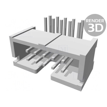 Conector IDC Tată 10 Pini 90° THT Aurit 2.54mm Negru | Electronic-mag.ro | Componente Electronice