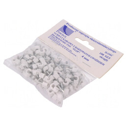 Suport Cablu Rotund Alb 4mm - 100 Bucăți | Electronic-mag.ro | Componente Electronice