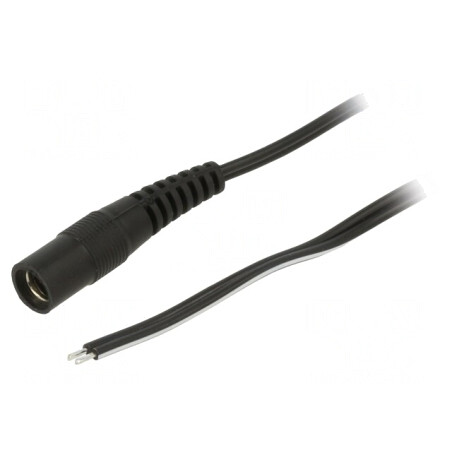 Cablu DC 5,5/2,1 Negru 0,5m | Electronic-mag.ro | Componente Electronice