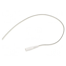 Cablu Alb DC 5,5/2,1 Soclu Drept 2x0,5mm2 0,5m | Electronic-mag.ro | Componente Electronice