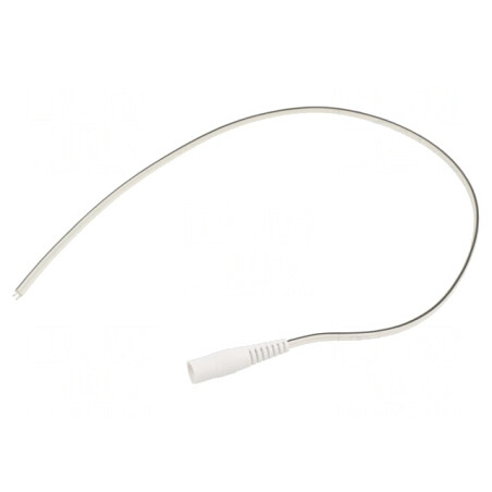 Cablu Alb DC 5,5/2,1 Soclu Drept 2x0,5mm2 0,5m | Electronic-mag.ro | Componente Electronice