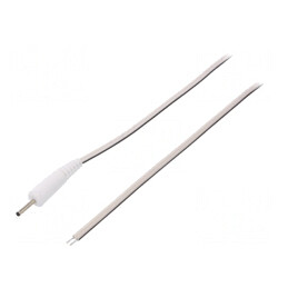 Cablu Alb 2x0,5mm2 cu Mufă DC 2,35/0,7 1,5m | Electronic-mag.ro | Componente Electronice