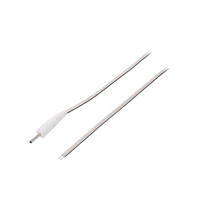 Cablu Alb 2x0,5mm2 cu Mufă DC 2,35/0,7 1,5m | Electronic-mag.ro | Componente Electronice