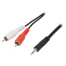 Cablu Audio Jack 3,5mm la RCA x2 5m Negru | Electronic-mag.ro | Componente Electronice