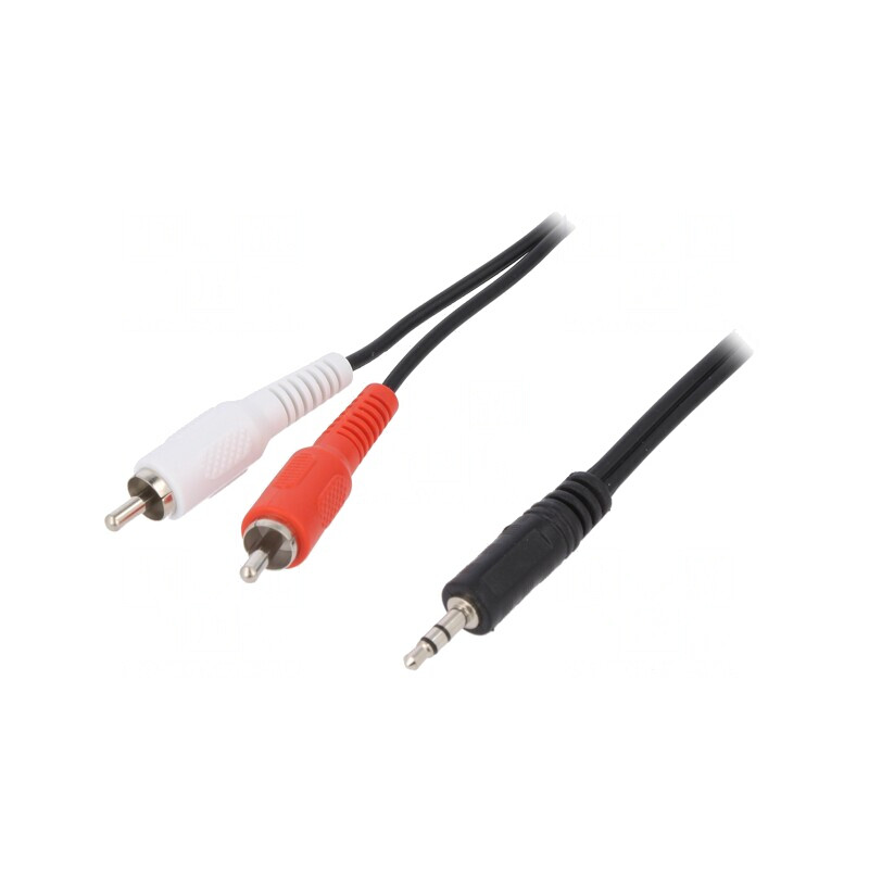 Cablu Audio Jack 3,5mm la RCA x2 5m Negru | Electronic-mag.ro | Componente Electronice